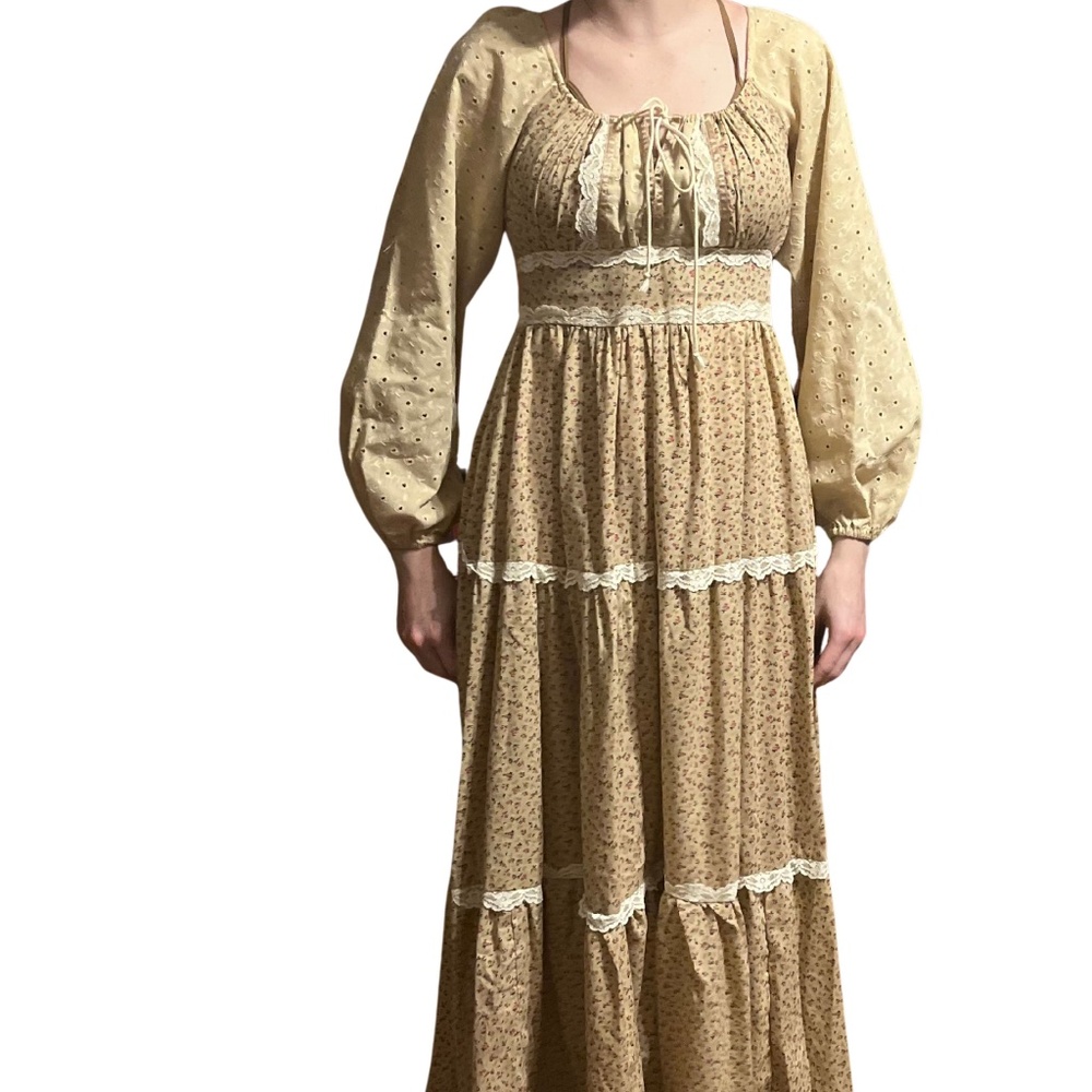 Vintage Gunne Sax Ditzy Floral Boho Prairie Dress (5)